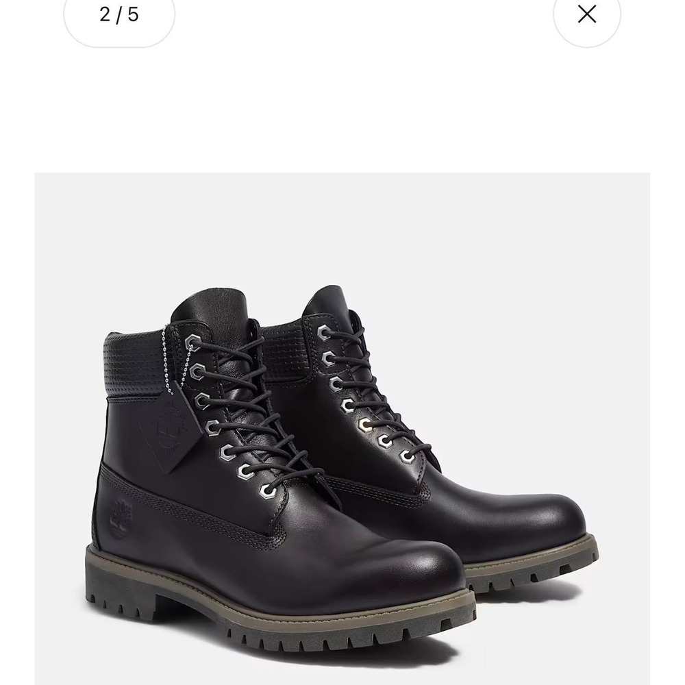 Timberland Premium 6 Inch Waterproof Boot Black‎ Leather Mens 7 TB0A2P6WA3L